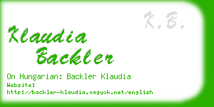 klaudia backler business card